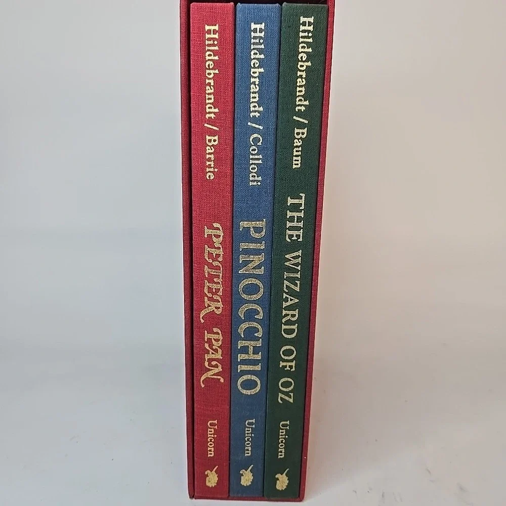 GREG HILDEBRANDT SIGNED WIZARD OF OZ PINOCCHIO PETER PAN SET SLIPCASE 1987‎ RARE
